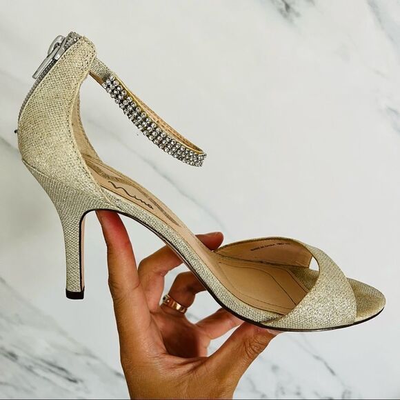 Nina jeweled Ankle Strap Heeled Sandals Size 7M - Picture 5 of 7